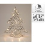 Stříbrná LED dekorace stromek s časovačem 40 cm – Hledejceny.cz