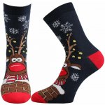 Boma RUDY vánoční froté ponožky RUDOLF tm. modrá – Zboží Dáma