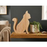 Amadea dřevěná dekorace kočka sedící masivní dřevo 15x125x25 – Zbozi.Blesk.cz