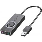 Vention USB 2.0 – 33,5 mm (externí, s regulací hlasitosti, stereo, černá) 0,15, zvuková karta – Hledejceny.cz