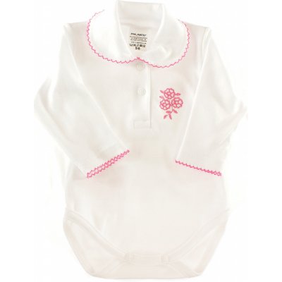 Dětské body dl. rukáv s límečkem a květinkou – Zbozi.Blesk.cz