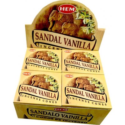 Hem Vonné kužely Sandal Vanilla Santalové dřevo a vanilka 10 ks – Hledejceny.cz