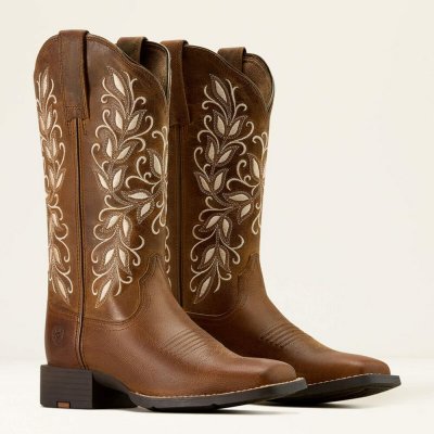 *W* Westernové boty Ariat® WMS Round Up Holly Wide Square Toe dámské pearl – Sleviste.cz