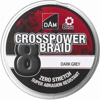 DAM šňůra Crosspower 8-Braid Dark Grey 150m 0,17mm 11,3kg