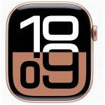 Apple Watch Series 10 46mm růžově zlatý hliník se světle ruměným sportovním řemínkem S/M MWWT3QC/A – Sleviste.cz