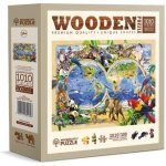 WOODEN CITY Dřevěné Mapa světa zvířat 1010 dílků – Zboží Mobilmania