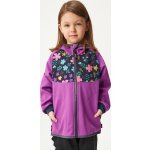 UNUO Dětská softshellová bunda bez zateplení Basic Ostružinová Kytičky – Sleviste.cz