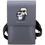 Pouzdro Karl Lagerfeld Saffiano Metal Logo NFT Wallet Phone Bag stříbrné – Hledejceny.cz