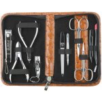 Kellermann sada na manikúru a pedikúru 5772 P N hnědá se vzorem pštrosí kůže – Zboží Dáma