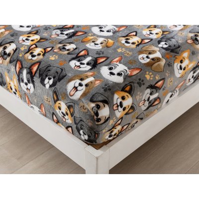 XPOSE Mikroplyš prostěradlo DOGS Exclusive 180x200 – Zboží Dáma
