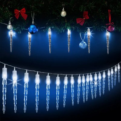 Goleto Vánoční LED řetěz rampouchy 5,5 m modrá 40 LED
