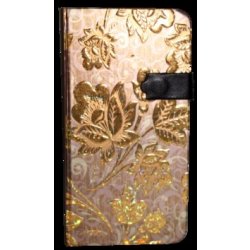 Ivana Kohoutová zápisník s magnetickým klipem 85 x 160 mm zlaté květy