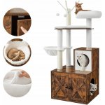 Feandrea Kočičí strom se záchodem 2 v 1 Vintage 57,5 ​​x 50 x 140 cm – Zboží Dáma