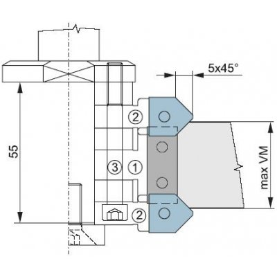 VYDONA Náhradní HM srážecí nůž 45° do zaoblovací (srážecí) sady stavitelné - CNC