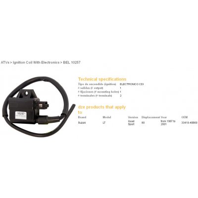 DZE zapalovací cívka SUZUKI LT 80 QUAD SPORT 87-01 (33410-40B00) – Hledejceny.cz