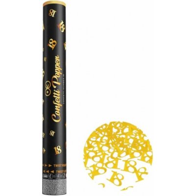 Vystřelovací konfety zlaté 18. narozeniny 40 cm – Zboží Dáma