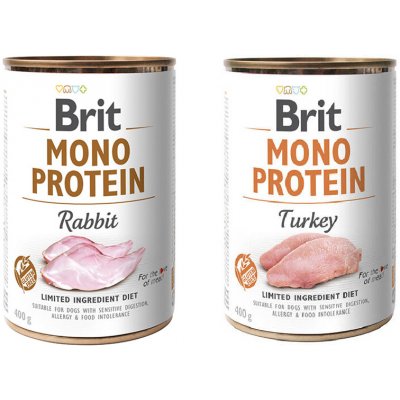 Brit Mono Protein Rabbit 6 x 400 g a Brit Mono Protein Turkey 6 x 400 g