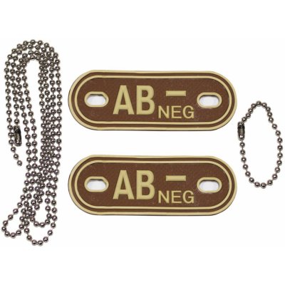 Identifikační známka MFH Dog tag AB NEG - desert – Zbozi.Blesk.cz