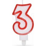 Wimex Svíčka číslice 3 červená 7 5cm – Zboží Dáma