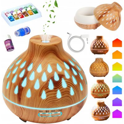 Ruhhy Difuzér Aromatický zvlhčovač Puri 400 ml Aromaterapie LED podsvícení – Sleviste.cz