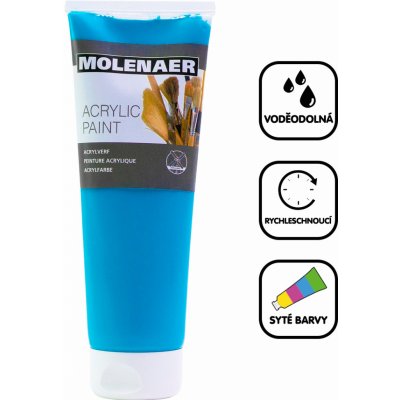 Molenaer akrylová barva 250 ml tyrkysová – Zboží Dáma