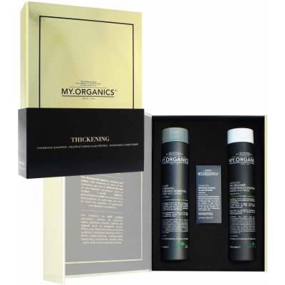 MY.ORGANICS Thickening Deluxe 2023 dárková sada šampon pro jemné vlasy 250 ml + kondicionér pro jemné vlasy 250 ml + vlasový elixír 30 ml