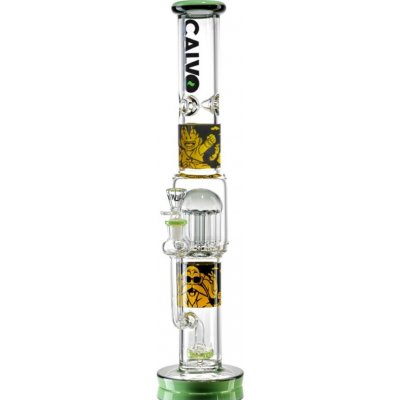 CALVO Skleněný bong Straight Tube Tree Perc dragon ball 42 cm zábrus 14 mm – Hledejceny.cz