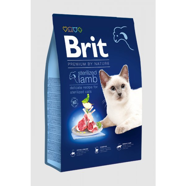 Krmivo pro kočky Brit Premium by Nature Cat Sterilized Lamb 16 kg