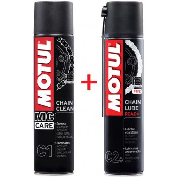 Motul C1 Chain Clean 400 ml + C2+ Chain Lube Road Plus 400 ml