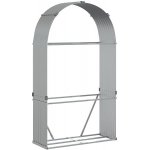 Shumee Dřevník pozinkovaná ocel 120 x 45 x 210 cm stříbrný – HobbyKompas.cz