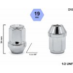 Kolová matice 1/2 UNF, kužel zavřená, klíč 19mm, D10, výška 34 mm – Zboží Mobilmania