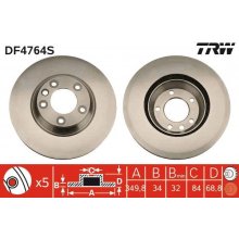 Brzdový kotouč TRW DF4764S - VW TOUAREG 02, PORSCHE CAYENNE