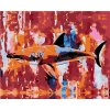 Malování podle čísla zuty Žralok na abstraktním pozadí 40 x 50 cm vypnuté plátno na rám