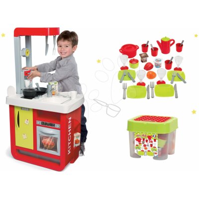 Smoby set kuchyňka Cherry Kitchen a Écoiffier jídelní souprava 100% Chef 310810-12 – Zbozi.Blesk.cz