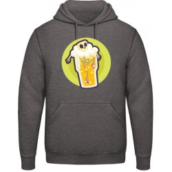 AWDis Hoodie Mikina Design Smrtka v pivní sklenici Uhlíková