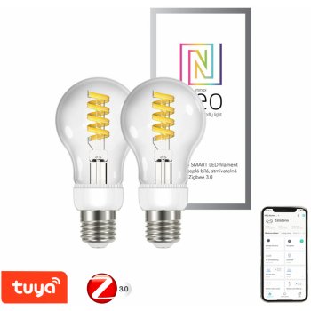 Immax NEO Smart sada žárovek filament LED 2xE27 5W teplá studená bílá stmívatelná