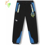 Kugo HK5620 Chlapecké softshellové kalhoty zateplené černá / modrá aplikace – Zboží Mobilmania