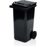 Meva popelnice s víkem, plastová, černá, 120 l MT0004-3 – Zboží Mobilmania