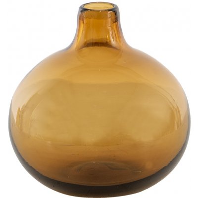 Hnědá skleněná váza s úzkým hrdlem - Ø 11*11 cm - Clayre & Eef – Hledejceny.cz