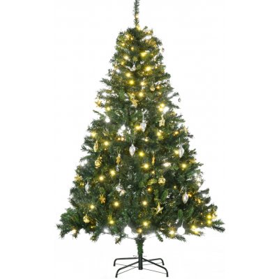 HOMCOM Vánoční stromeček 180cm s 200 LED a ozdobami – Hledejceny.cz