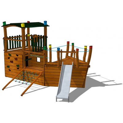 Playground System sestava se skluzavkou z akátu Noemova archa – Zboží Mobilmania