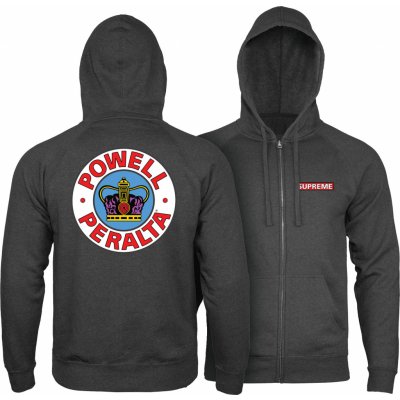 POWELL PERALTA SUPREME HOOD ZIP Charcoal Heather