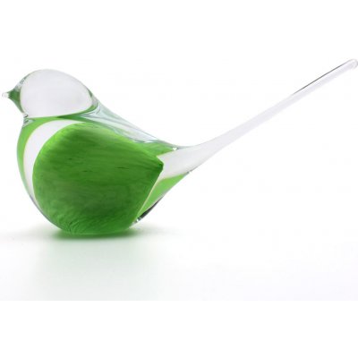 Artcristal Bohemia Skleněný ptáček 04 Zelená světlá,, 15 cm | České hutní sklo – Zboží Dáma