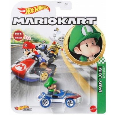 Mattel Hot Wheels MARIO KART angličák Baby Luigi Sneeker Vehicle – Hledejceny.cz