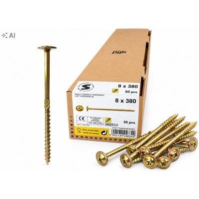 Vruty do dřeva talířové PGB 8x380 mm 50 ks – Hledejceny.cz