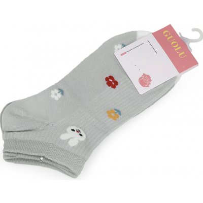 Prima-obchod Dámské / dívčí bavlněné ponožky kotníkové, 4 šedá světlá