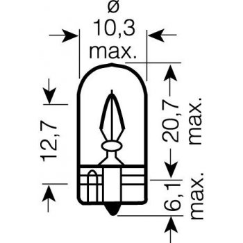 Osram Standard W3W W2,1x9,5d 12V 3W 10ks