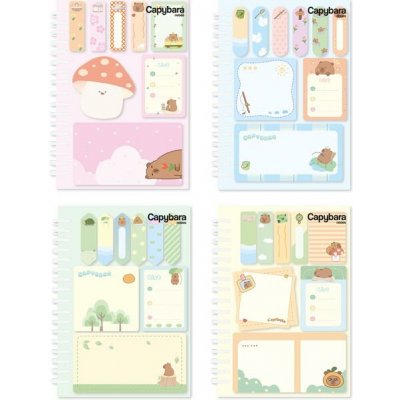 UNIPAP bloček samolepicí capybara se spirálou set 105x145mm 30l+ 50x50mm+35x50mm+87x46mm 20l 7501644 – Hledejceny.cz