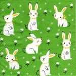 Ubrousek UBR70 16x16 cm ZAJÍČCI NA LOUCE – Sleviste.cz