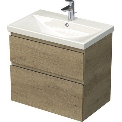 Intedoor Koupelnová skříňka s umyvadlem Elite Landau 70 cm dub – Zboží Mobilmania